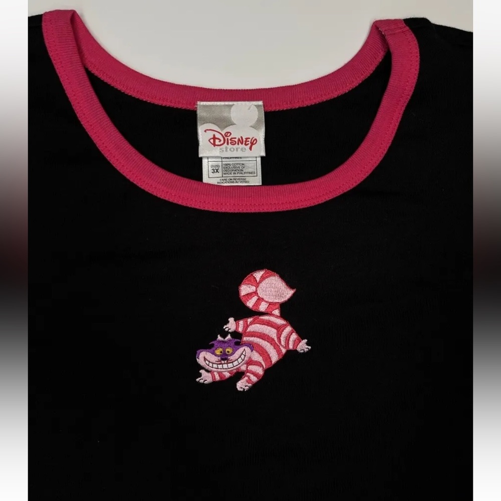 Vintage Disney Alice in Wonderland CHESHIRE CAT Black Shirt Size 3X